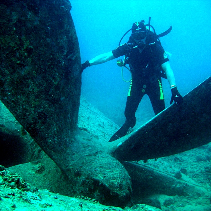 У гребного винта Thistlegorm. У гребного винта Thistlegorm.