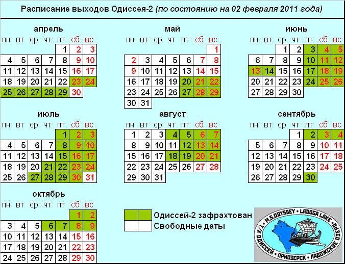 Актуальное расписание 2011