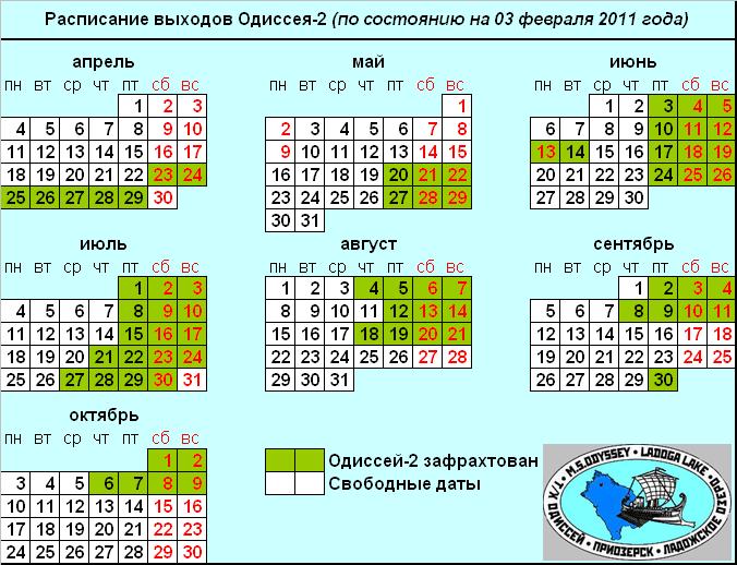 Актуальное расписание 2011