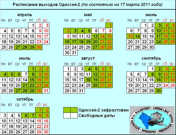 Актуальное расписание 2011 (17.03.2011)