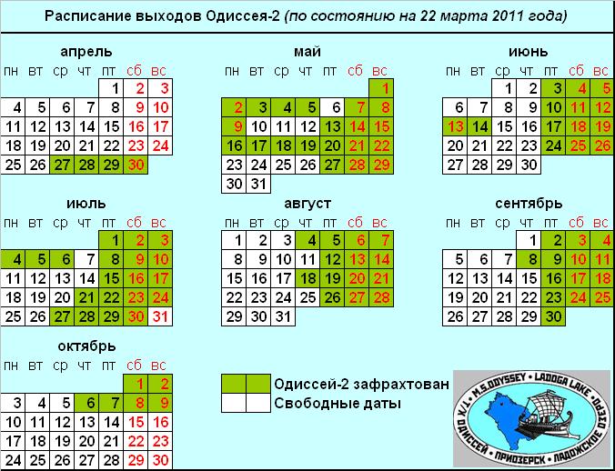 Актуальное расписание 2011 (22.03.2011)