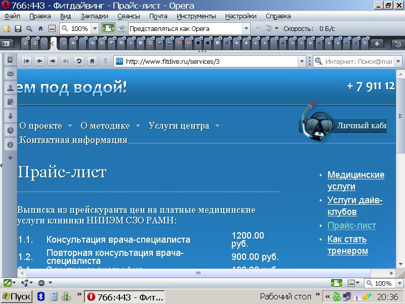 Сайт Фитдайвинг баг