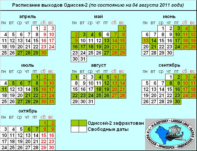 Актуальное расписание 2011 (04.08.2011)
