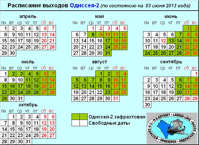 Актуальное расписание