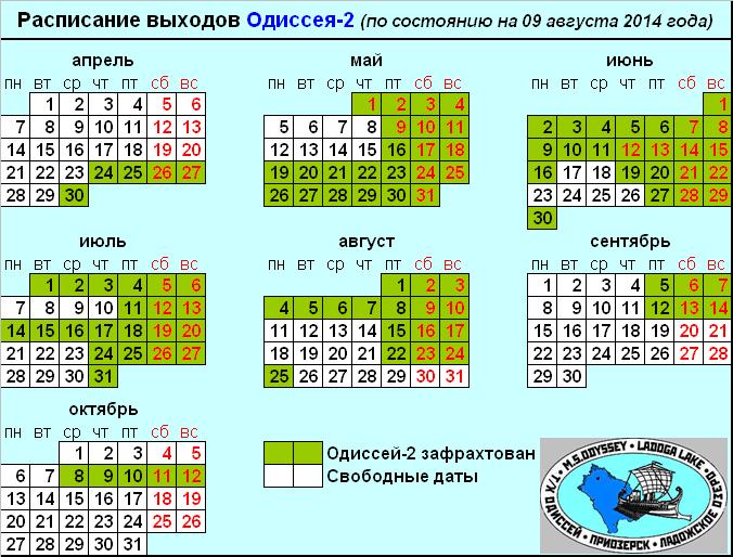 Актуальное расписание 2014 Актуальное расписание 2014