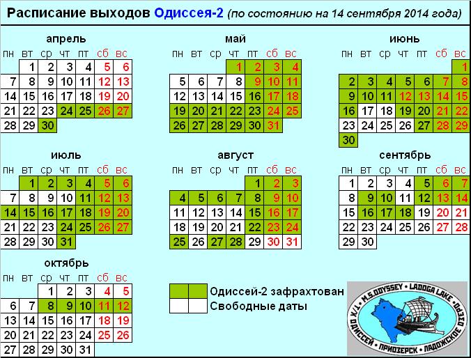 Актуальное расписание 2014