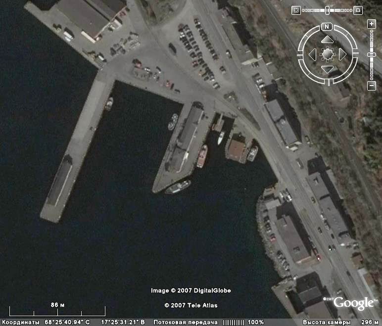 Нарвик. Вид из космоса. Ноябрь 2007.