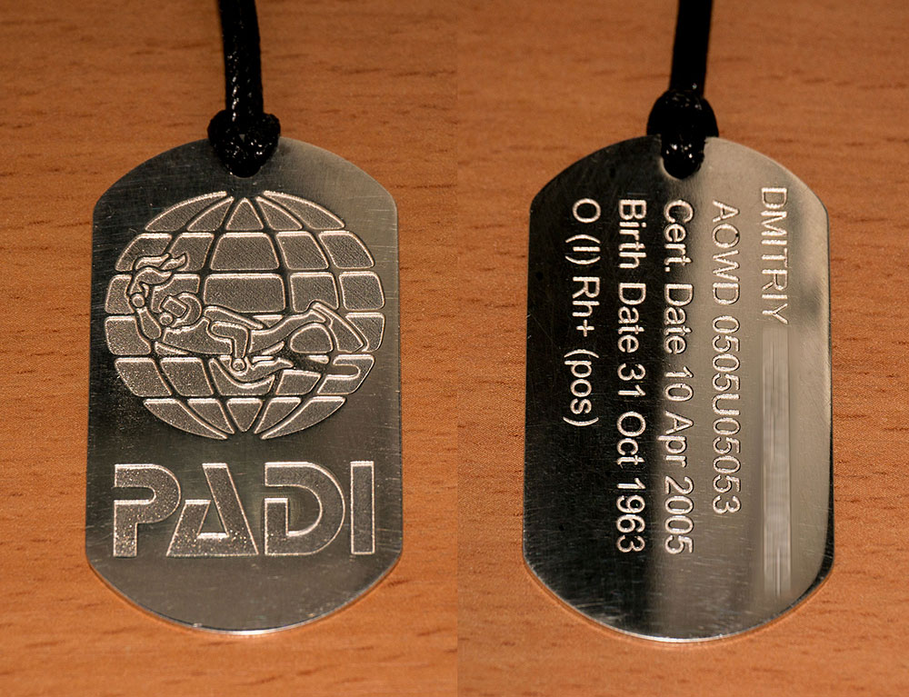 Жетон для дайвера. Серебро 925 пробы около 11 грамм. Жетон для дайвера. Серебро 925 пробы около 11 грамм.