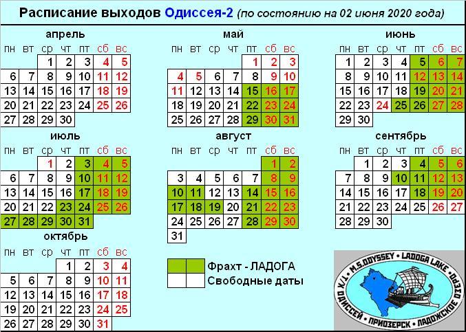 Актуальное расписание 2020 Актуальное расписание 2020