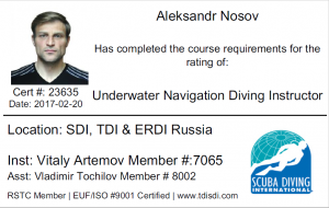 underwater navigation diver instructor