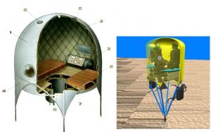 Подводный дом "Спрут" и подводный "шалаш" (Ocean Space Habitat)
