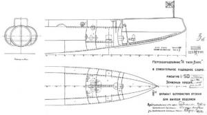 Техническое предложение ЭПРОНа по переоборудованию подводной лодки «Барс» в подводную водолазную базу (вариант 2). РГАВМФ