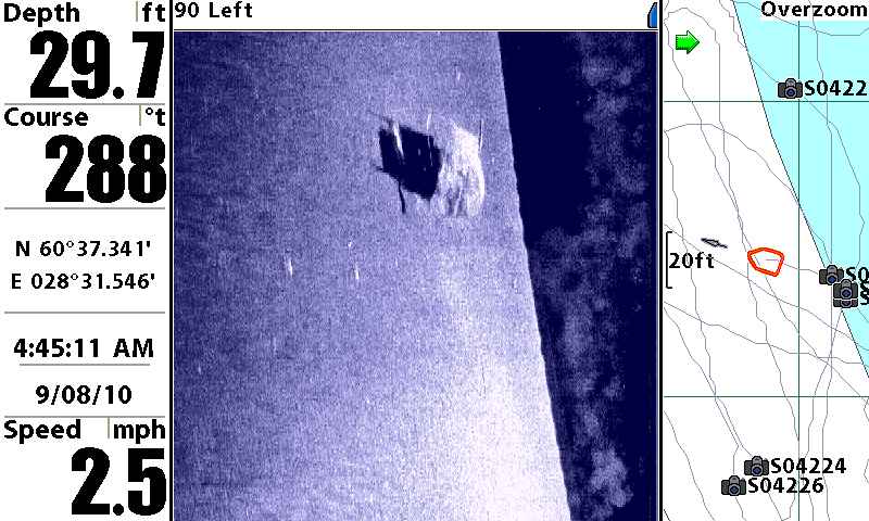 Изображение с эхолота Изображение с эхолота