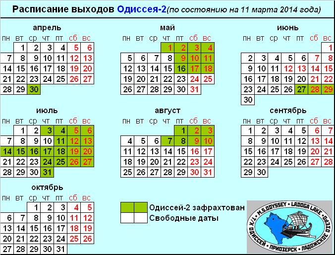 Актуальное расписание 2014 Актуальное расписание 2014