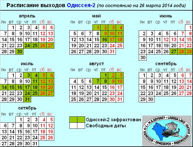 Актуальное расписание 2014 Актуальное расписание 2014