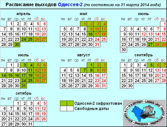 Актуальное расписание 2014 Актуальное расписание 2014