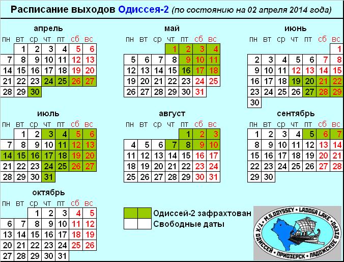 Актуальное расписание 2014 Актуальное расписание 2014