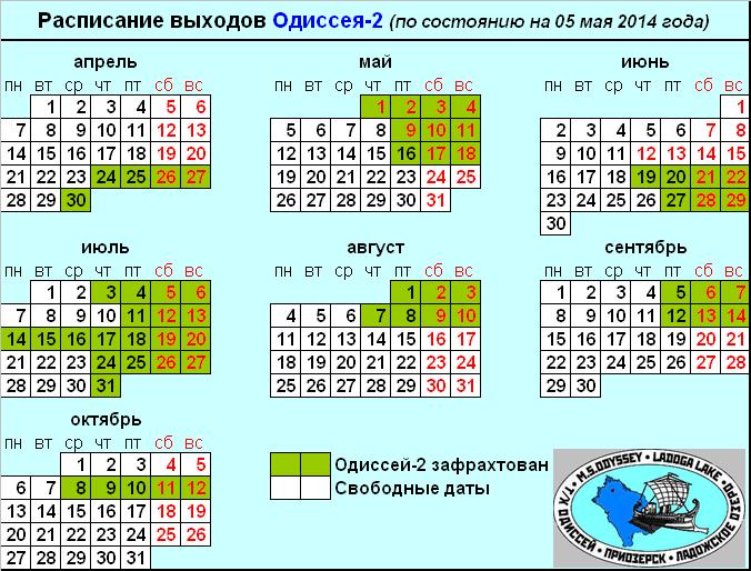 Актуальное расписание 2014 Актуальное расписание 2014