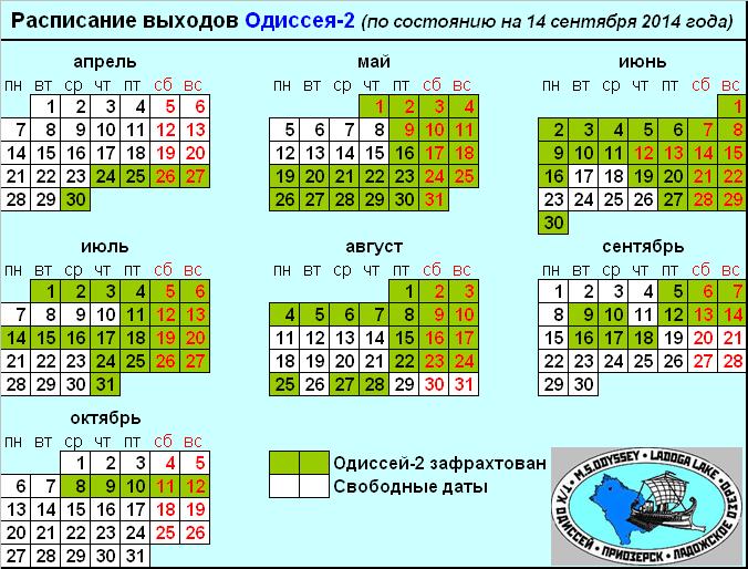 Актуальное расписание 2014 Актуальное расписание 2014